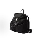 PRADA Re-Nylon enamel-coated triangular metal logo drawstring openable backpack, men\'s black backpack